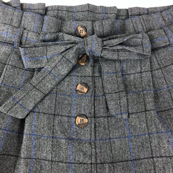 Grey Plaid High Waist Belted Dress Pant Plus Sz 1X - Picture 5 of 15